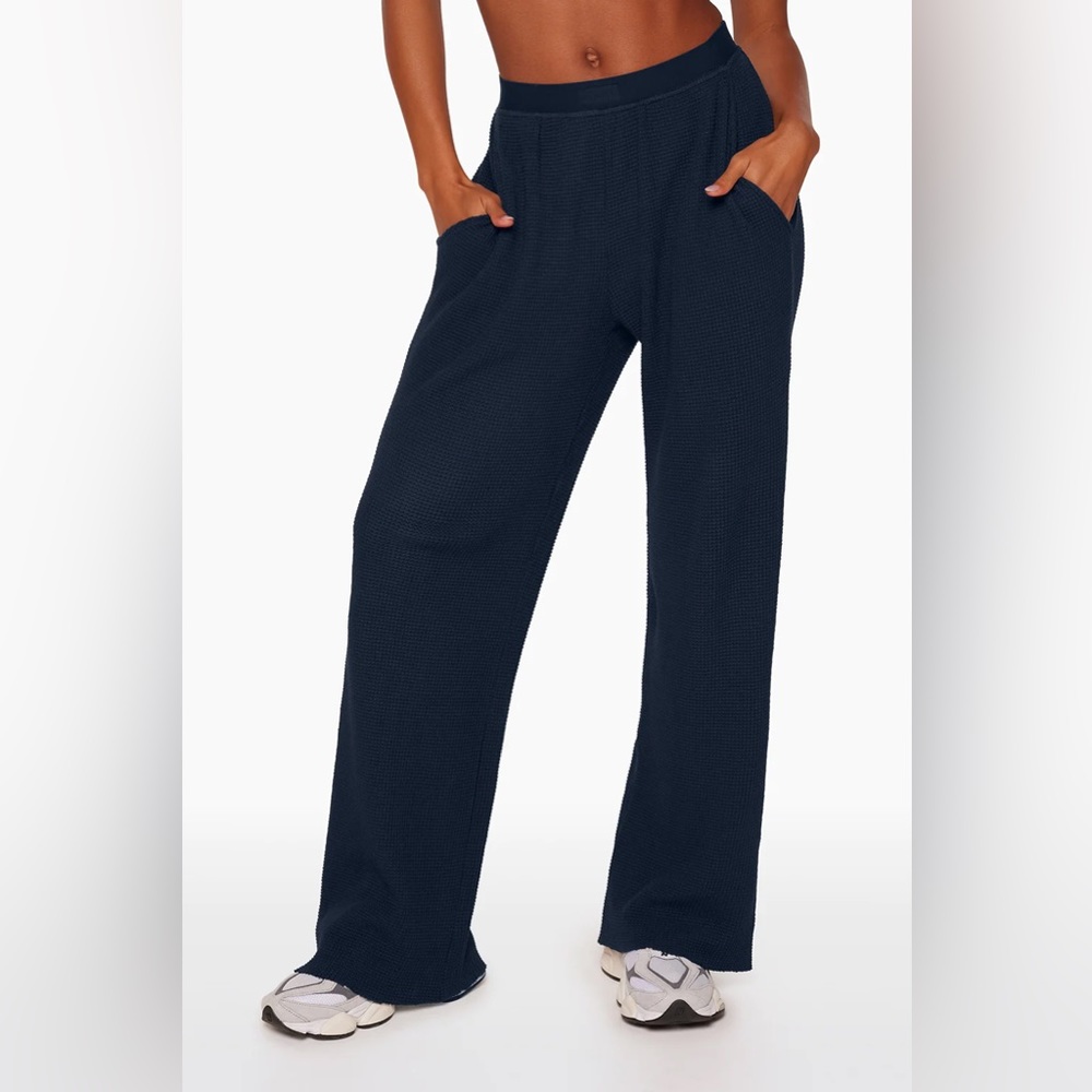 SET ACTIVE 3 piece Button Down Shirt, Dip Bra & Lounge Waffle Pant OXFORD - Picture 7 of 12